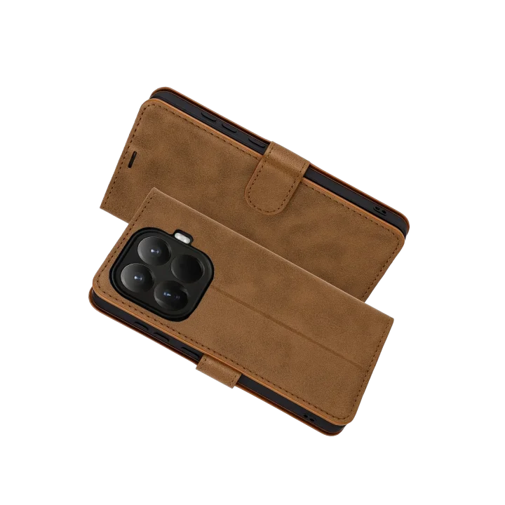 Mey İthalat®  Xiaomi Mi 15T Pro Trend S Plus Kapaklı Kılıf - Taba