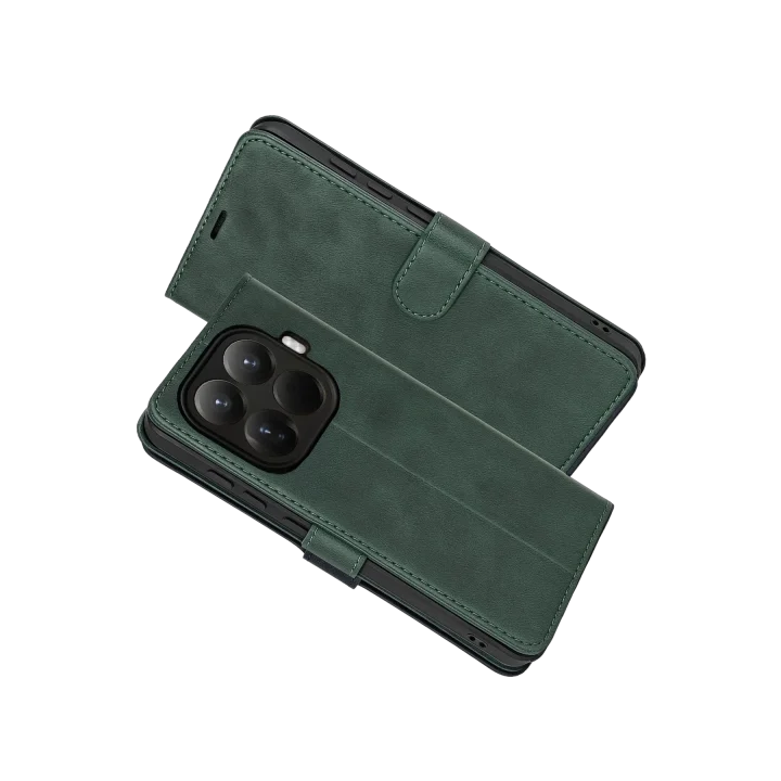 Mey İthalat®  Xiaomi Mi 15T Pro Trend S Plus Kapaklı Kılıf - Yeşil