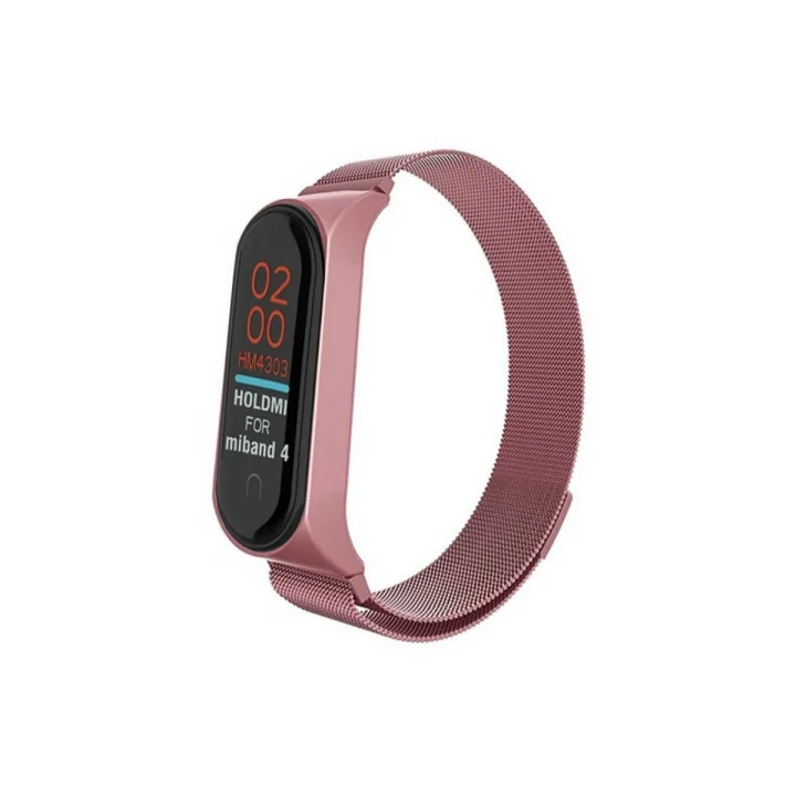 Mey İthalat®  Xiaomi Mi Band 4 Metal Mıknatıslı Kordon - Rose