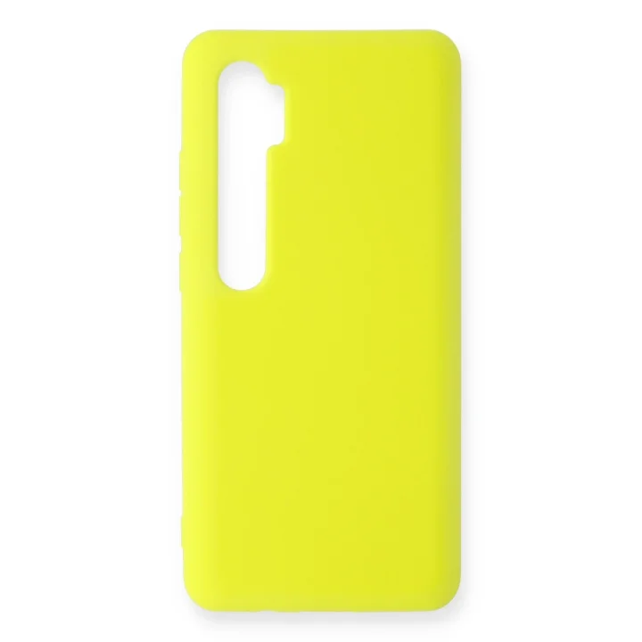 Mey İthalat®  Xiaomi Mi Note 10 Lite Kılıf Nano içi Kadife Silikon - Sarı