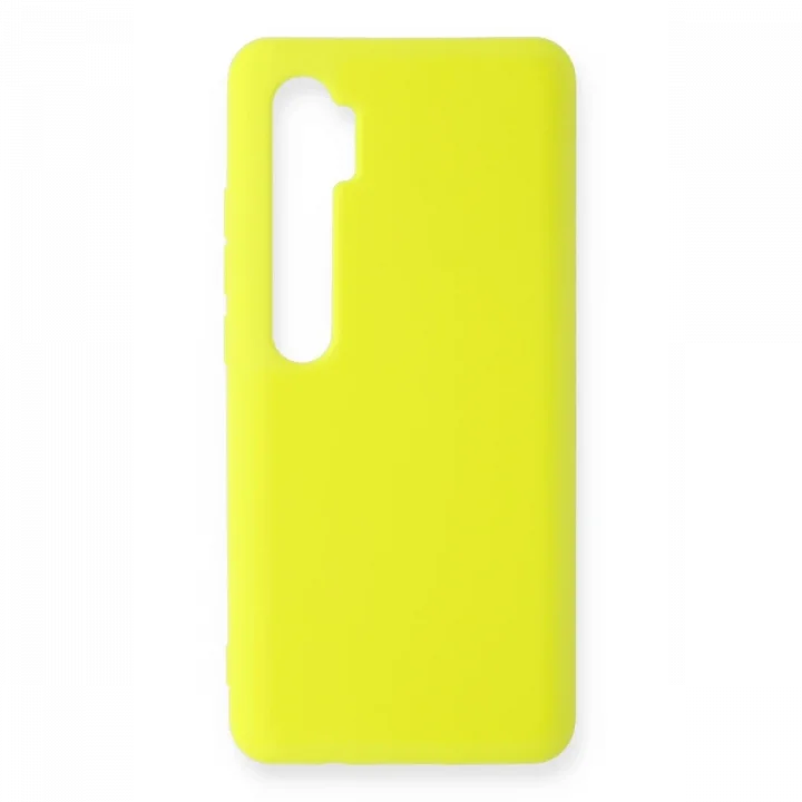 Mey İthalat®  Xiaomi Mi Note 10 Lite Kılıf Nano içi Kadife Silikon - Sarı