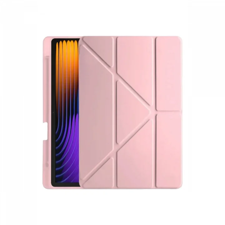 Mey İthalat®  Xiaomi Pad 7 Pro Kılıf Kalemlikli Mars Tablet Kılıfı - Rose Gold