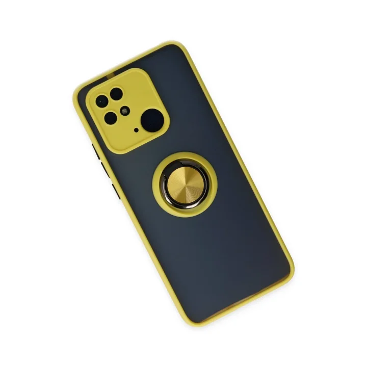 Mey İthalat®  Xiaomi Poco C40 Kılıf Montreal Yüzüklü Silikon Kapak - Sarı