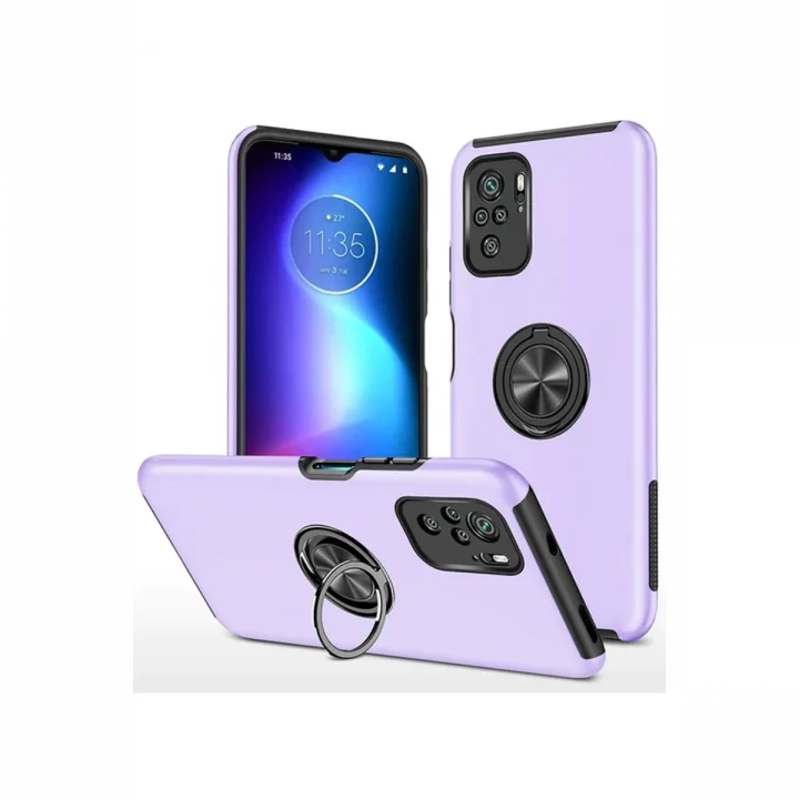 Mey İthalat®   Poco F3 Kılıf Elit Yüzüklü Kapak - Mor