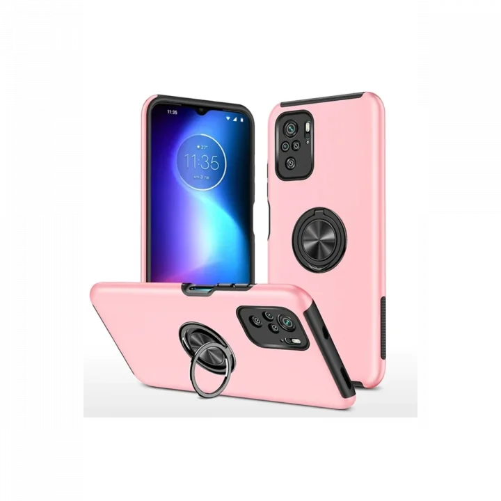 Mey İthalat®   Poco F3 Kılıf Elit Yüzüklü Kapak - Pembe