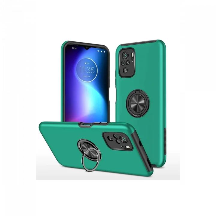 Mey İthalat®   Poco F3 Kılıf Elit Yüzüklü Kapak - Yeşil
