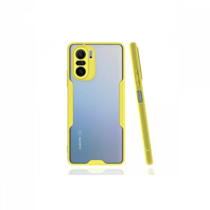 Mey İthalat®   Poco F3 Kılıf Platin Silikon - Sarı
