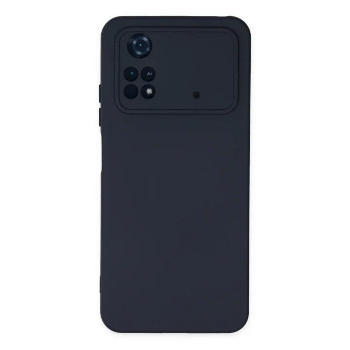 Mey İthalat®   Poco M4 Pro 4G Kılıf Nano içi Kadife Silikon - Lacivert