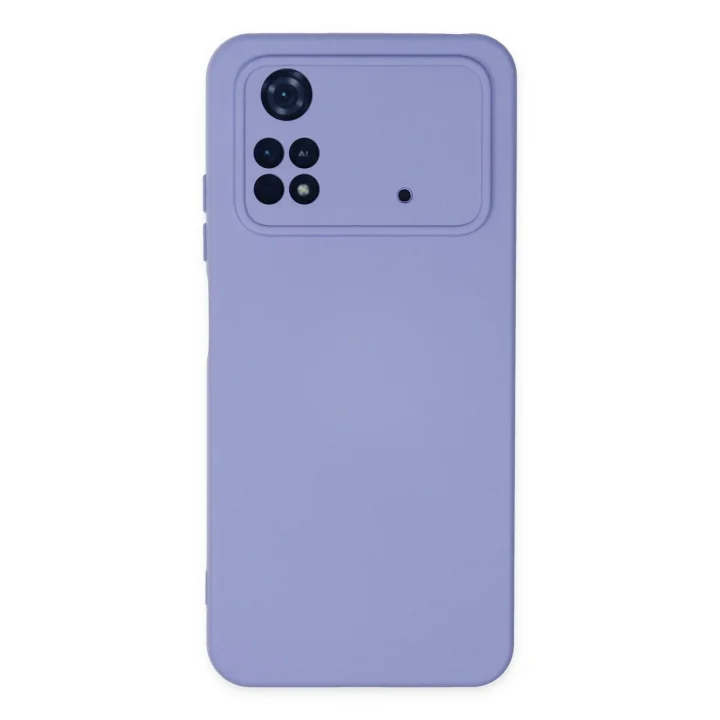 Mey İthalat®   Poco M4 Pro 4G Kılıf Nano içi Kadife Silikon - Lila