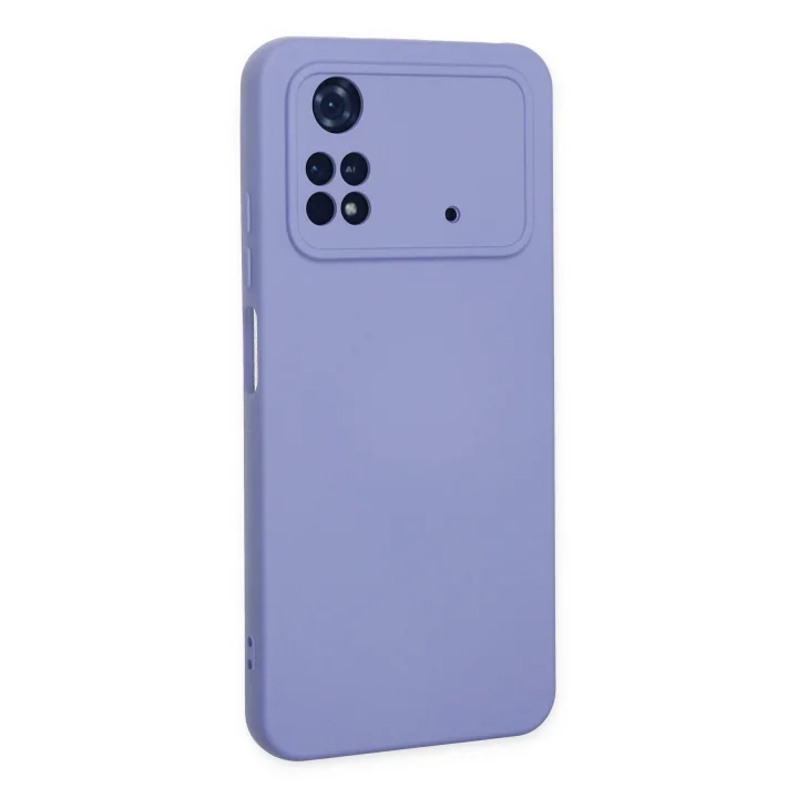 Mey İthalat®   Poco M4 Pro 4G Kılıf Nano içi Kadife Silikon - Lila