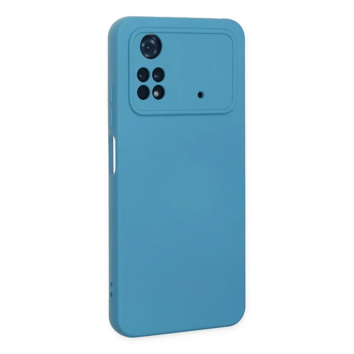Mey İthalat®   Poco M4 Pro 4G Kılıf Nano içi Kadife Silikon - Mavi