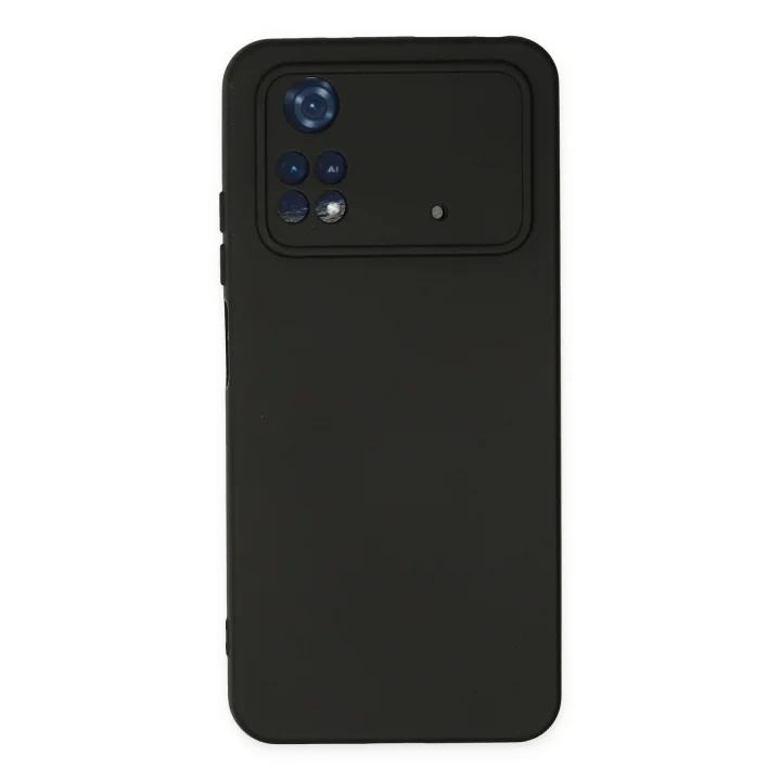 Mey İthalat®   Poco M4 Pro 4G Kılıf Nano içi Kadife Silikon - Siyah
