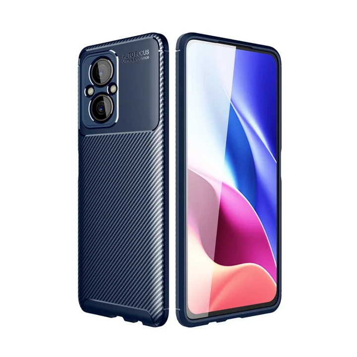Mey İthalat®  Xiaomi Poco M5 Kılıf Auto Focus Karbon Kapak - Lacivert