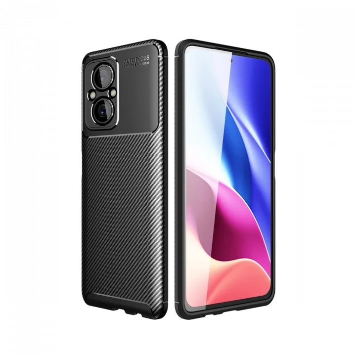 Mey İthalat®  Xiaomi Poco M5 Kılıf Auto Focus Karbon Kapak - Siyah