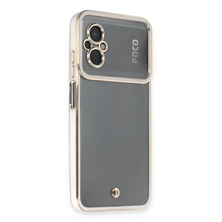 Mey İthalat®  Xiaomi Poco M5 Kılıf Liva Lens Silikon - Beyaz