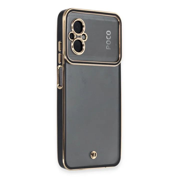 Mey İthalat®  Xiaomi Poco M5 Kılıf Liva Lens Silikon - Siyah