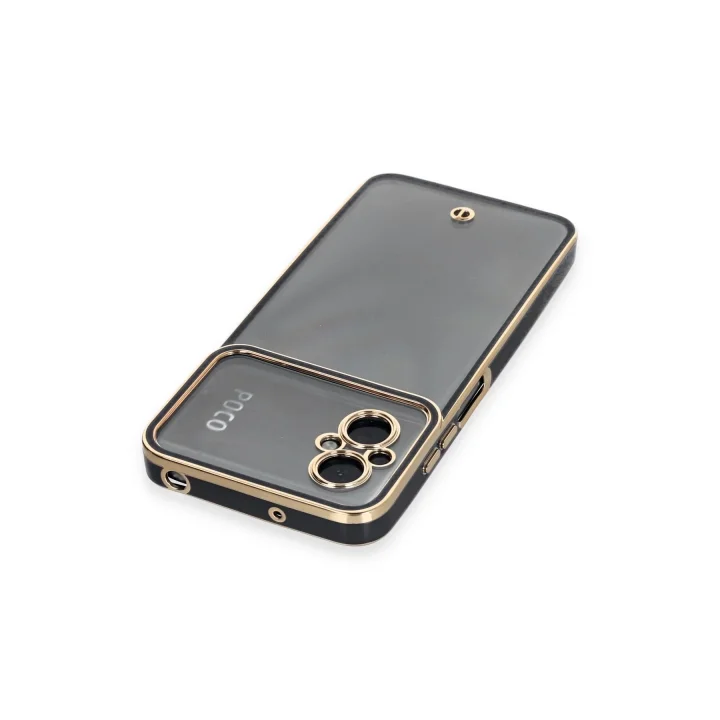 Mey İthalat®  Xiaomi Poco M5 Kılıf Liva Lens Silikon - Siyah