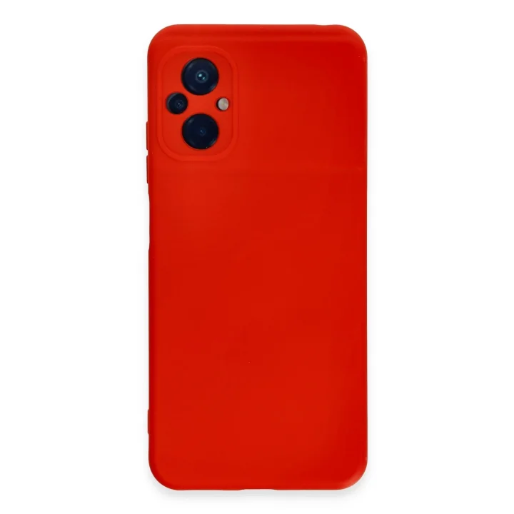 Mey İthalat®  Xiaomi Poco M5 Kılıf Nano içi Kadife Silikon - Kırmızı