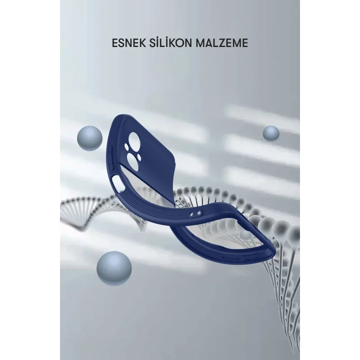 Mey İthalat®  Xiaomi Poco M5 Kılıf Platin Silikon - Lacivert