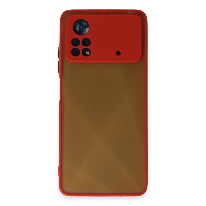 Mey İthalat®  Xiaomi Poco X4 Pro 5G Kılıf Montreal Silikon Kapak - Kırmızı