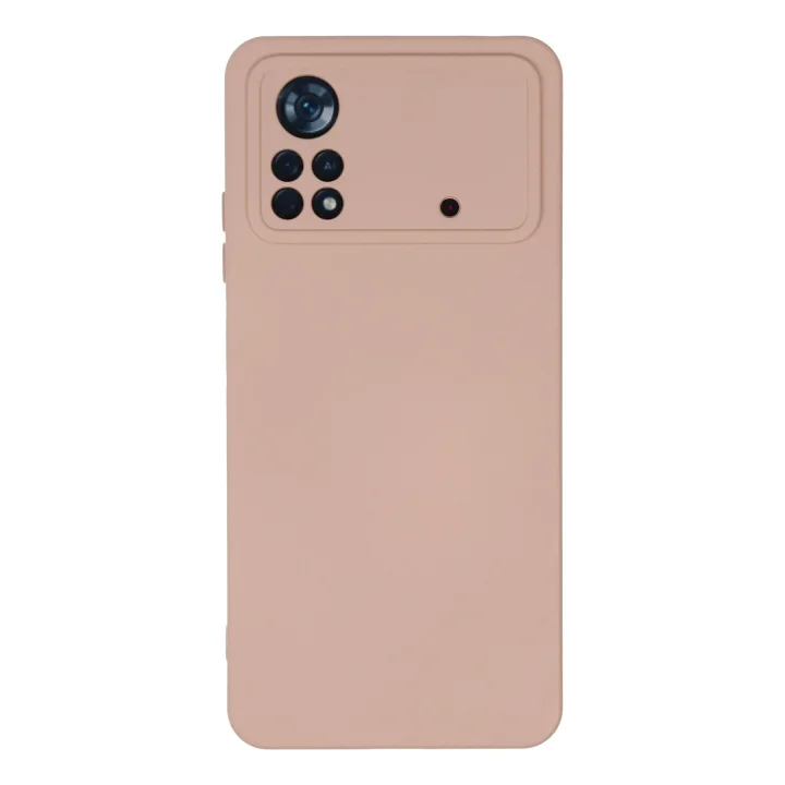 Mey İthalat®  Xiaomi Poco X4 Pro 5G Kılıf Nano içi Kadife Silikon - Pudra