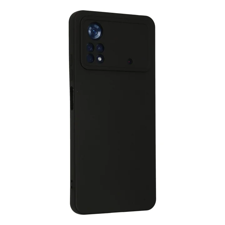 Mey İthalat®  Xiaomi Poco X4 Pro 5G Kılıf Nano içi Kadife Silikon - Siyah