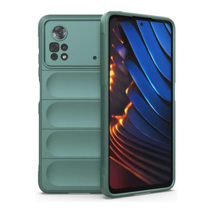 Mey İthalat®   Poco X4 Pro 5G Kılıf Optimum Silikon - Koyu Yeşil