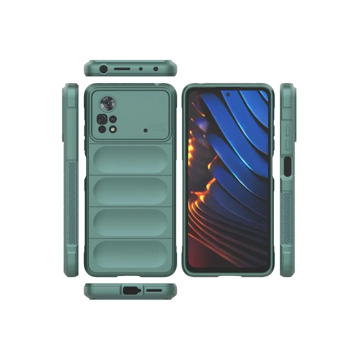 Mey İthalat®   Poco X4 Pro 5G Kılıf Optimum Silikon - Koyu Yeşil