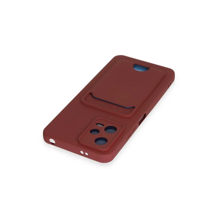 Mey İthalat®  Xiaomi Poco X5 5G Kılıf Kelvin Kartvizitli Silikon - Bordo