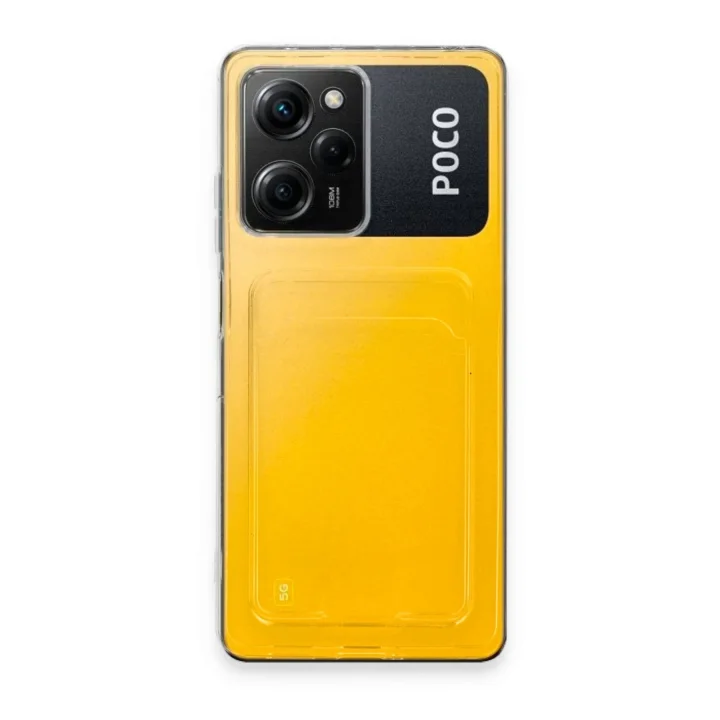 Mey İthalat®  Xiaomi Poco X5 Pro 5G Kılıf Kart Şeffaf Silikon - Şeffaf