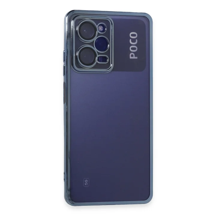 Mey İthalat®  Xiaomi Poco X5 Pro 5G Kılıf  Lensli Silikon - Açık Mavi