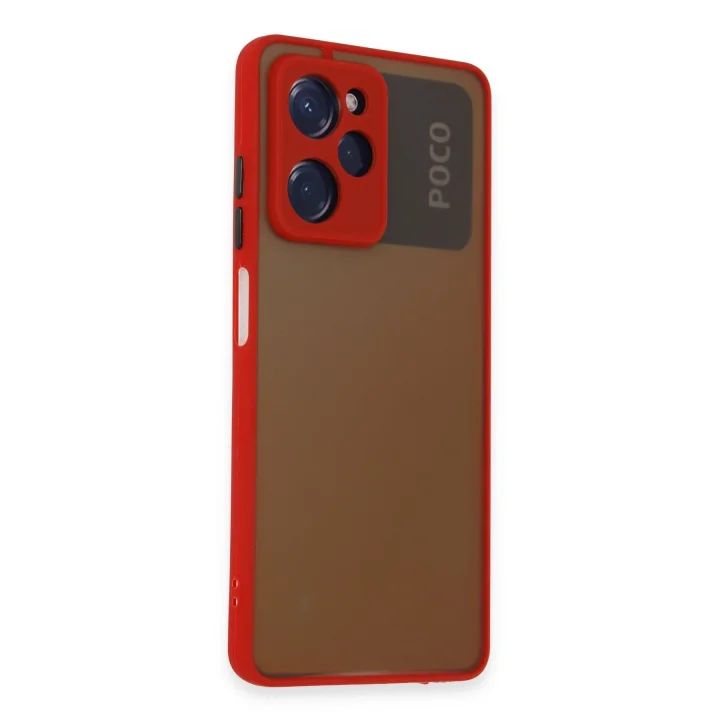 Mey İthalat®  Xiaomi Poco X5 Pro 5G Kılıf Montreal Silikon Kapak - Kırmızı