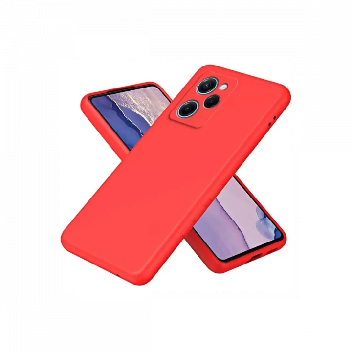 Mey İthalat®  Xiaomi Poco X5 Pro 5G Nano içi Kadife Silikon - Kırmızı