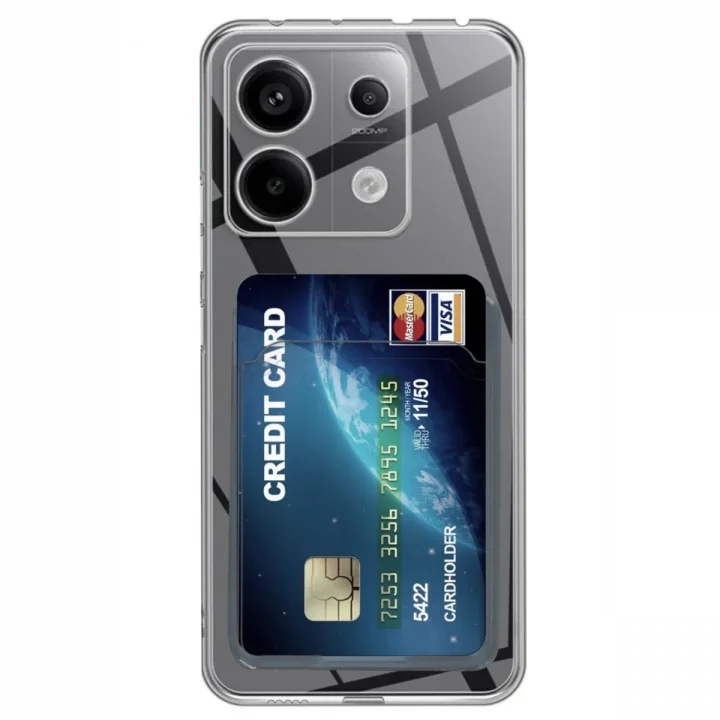 Mey İthalat®  Xiaomi Poco X6 Kılıf Kart Şeffaf Silikon - Şeffaf