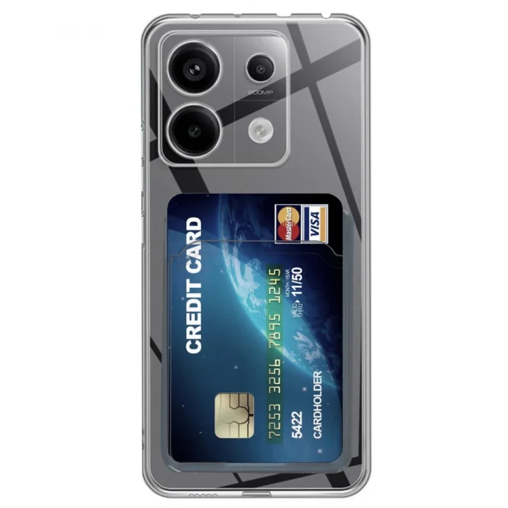 Mey İthalat®  Xiaomi Poco X6 Kılıf Kart Şeffaf Silikon - Şeffaf