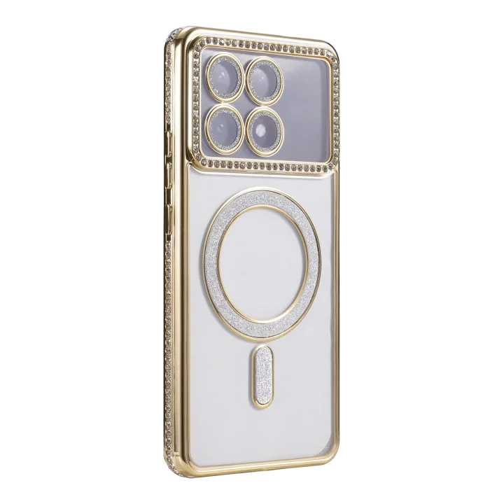 Mey İthalat®  Xiaomi Poco X6 Pro Joke Simli Magneticsafe Kılıf - Gold