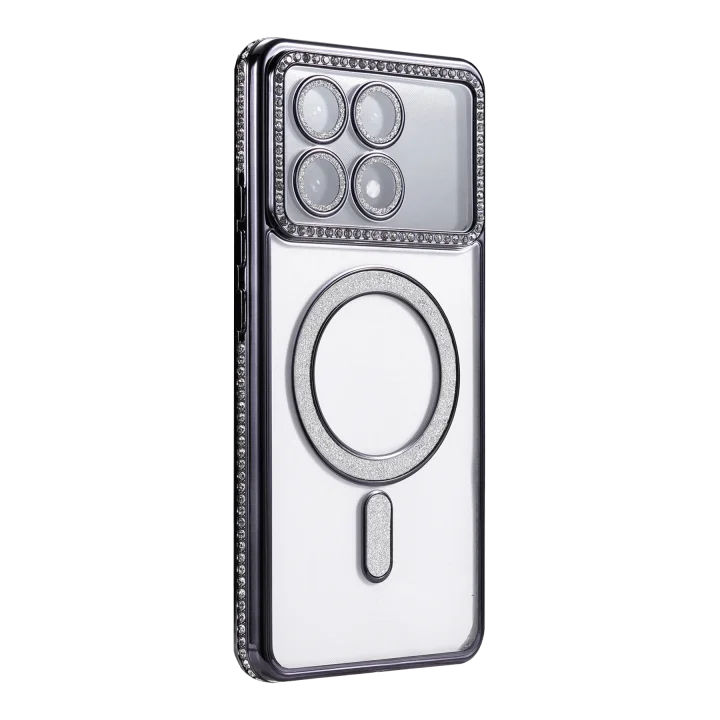 Mey İthalat®  Xiaomi Poco X6 Pro Joke Simli Magneticsafe Kılıf - Siyah