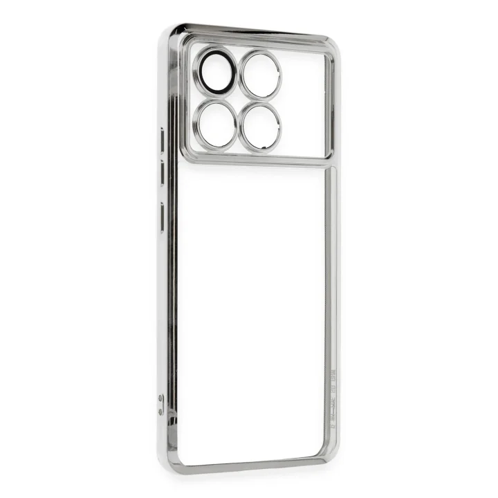 Mey İthalat®  Xiaomi Poco X6 Pro Kılıf  Lensli Silikon - Gümüş