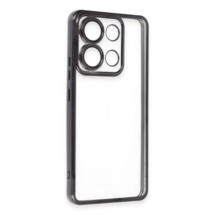 Mey İthalat®  Xiaomi Poco X6 Pro Kılıf  Lensli Silikon - Siyah