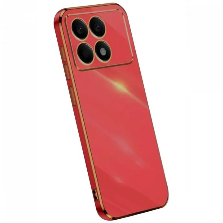 Mey İthalat®  Xiaomi Poco X6 Pro Kılıf Volet Silikon - Kırmızı