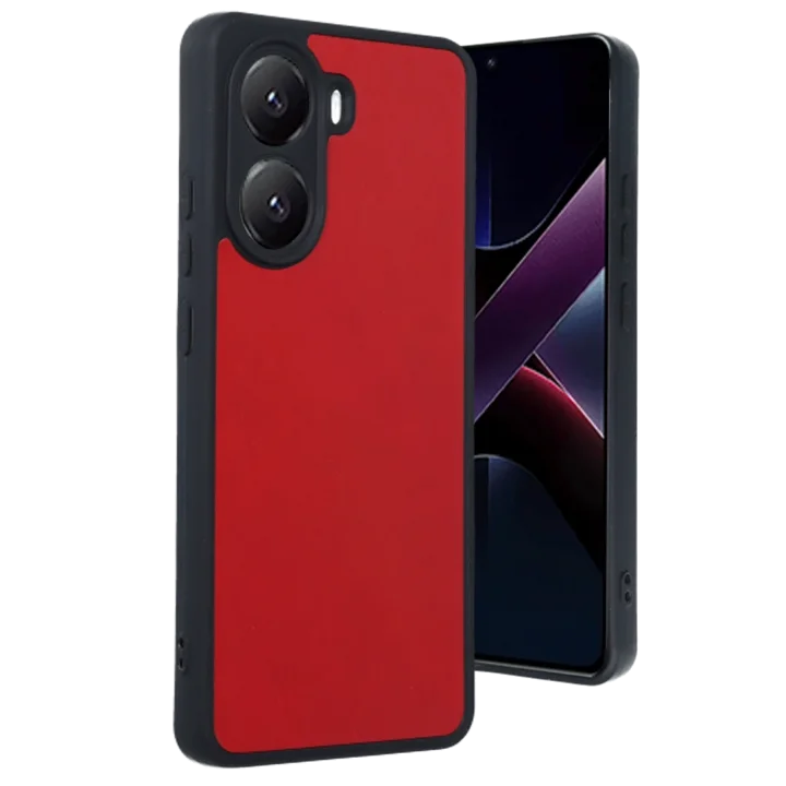 Mey İthalat®  Xiaomi Poco X7 Pro Kılıf Aras Deri Kapak - Kırmızı