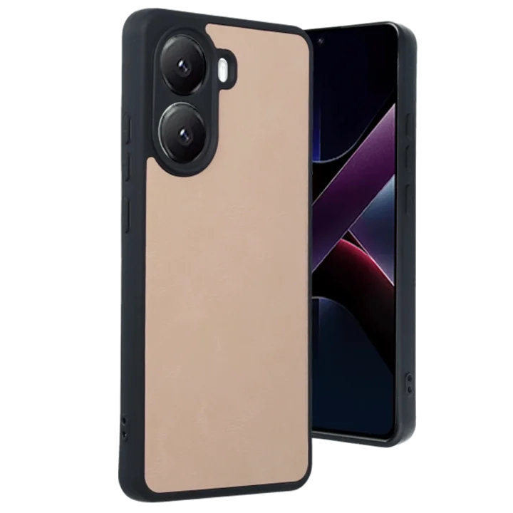 Mey İthalat®   Poco X7 Pro Kılıf Aras Deri Kapak - Pudra