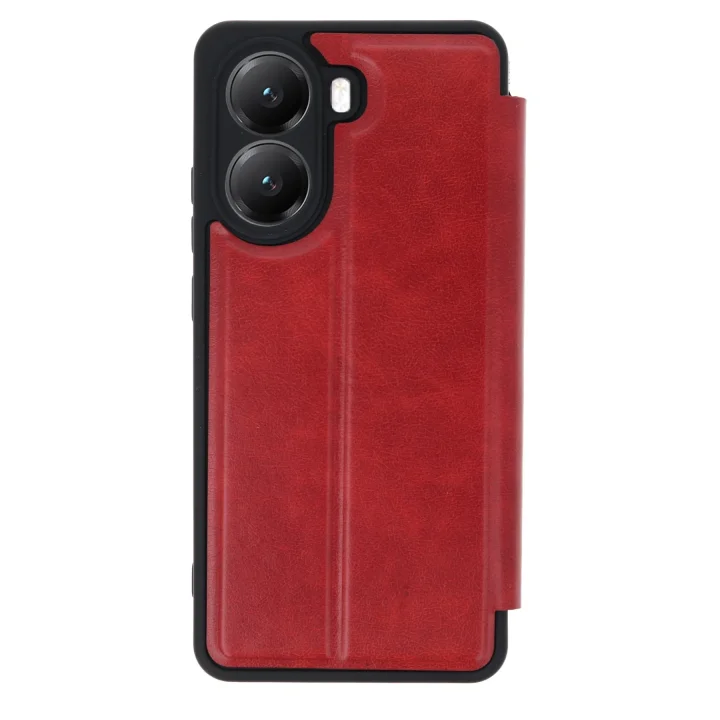 Mey İthalat®  Xiaomi Poco X7 Pro Kılıf Flip Cover - Kırmızı