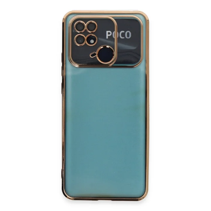 Mey İthalat®  Xiaomi Redmi 10C Kılıf  Lensli Silikon - Gold