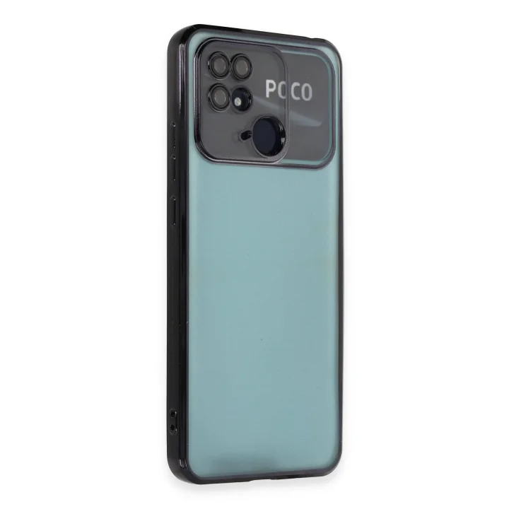 Mey İthalat®  Xiaomi Redmi 10C Kılıf  Lensli Silikon - Siyah