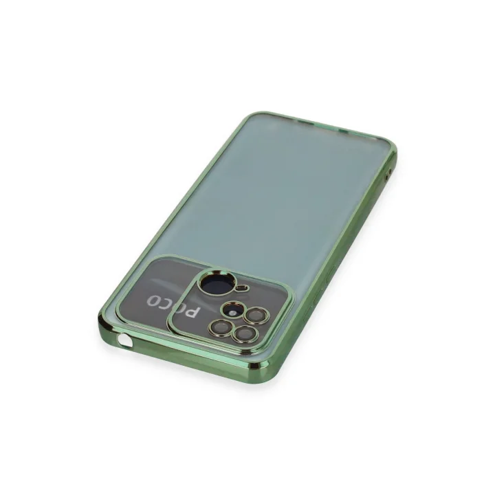 Mey İthalat®   Redmi 10C Kılıf  Lensli Silikon - Yeşil