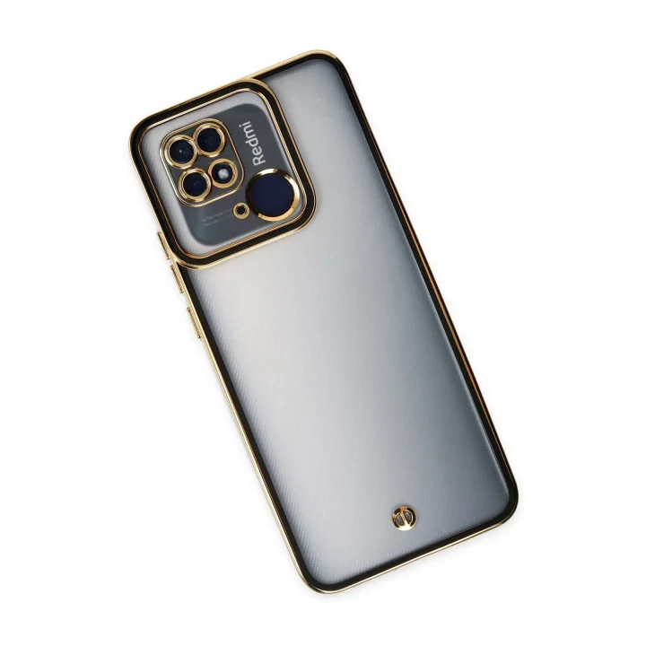 Mey İthalat®  Xiaomi Redmi 10C Kılıf Liva Lens Silikon - Siyah