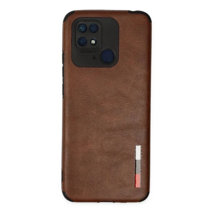 Mey İthalat®  Xiaomi Redmi 10C Kılıf Loop Deri Silikon - Kahverengi