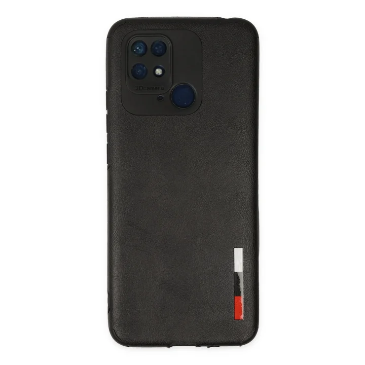 Mey İthalat®  Xiaomi Redmi 10C Kılıf Loop Deri Silikon - Siyah