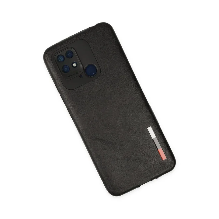 Mey İthalat®  Xiaomi Redmi 10C Kılıf Loop Deri Silikon - Siyah
